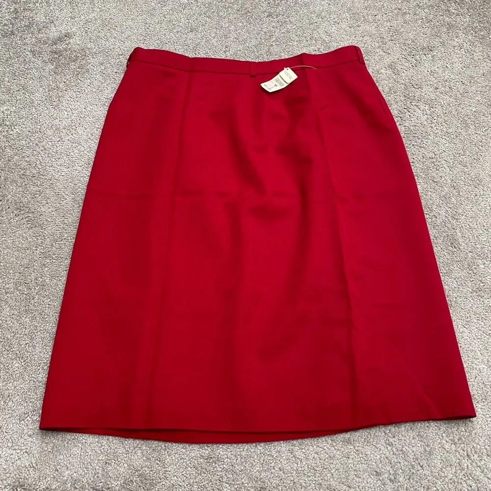 Talbots Vintage Y2K 90's Wool Pencil Straight Skirt Womens 18 Red Lined NWT New